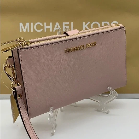 MICHAEL KORS LG DOUBLE ZIP WRISTLET BLOSSOM - Picture 1 of 16